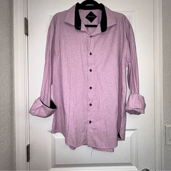 Bespoke Speckled Print Button Front Long Sleeve Shirt - Picture 1 of 7